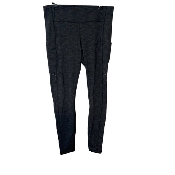 lululemon athletica Pants - Lululemon Speed Up 28" Heathered Black Pocket Leggings Size 10 W5CM8S Luxtreme